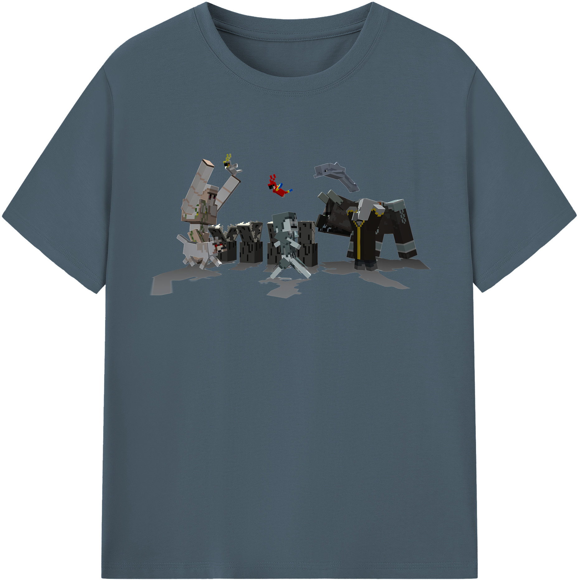 （画像用） マインクラフト ブロックの世界 Minecraft MC Block world 綿100％半袖Tシャツ（フロントプリント）